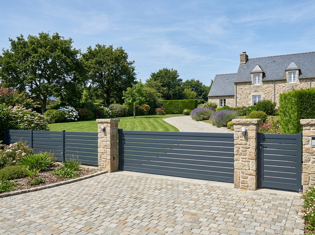 Portail aluminium et clôture assortie OBM